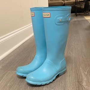 Light Blue Tall Hunter Rain Boots
